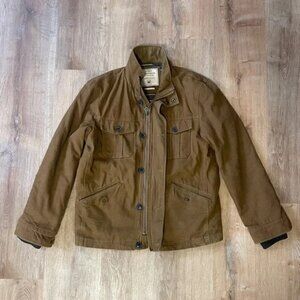 Fat Face Men's Field Jacket - Large - Brown Heavy Duty Canvas Lined Jacket